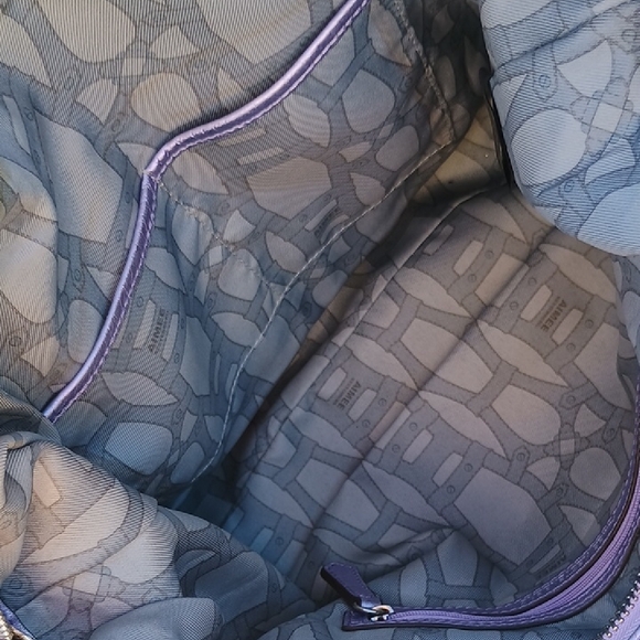 Aimee Kestenberg Purple Metallic Genuine Leather "Sorry I'm Late" Shoulder Bag - Picture 6 of 11